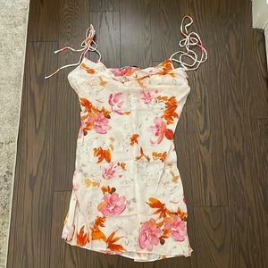 Pink and orange floral dress from Zara. Size M